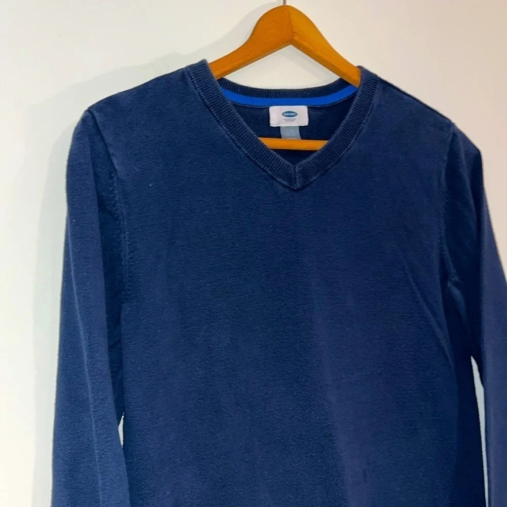 OLD NAVY Youth Boys XL V-Neck Navy Sweater Cotton Classic